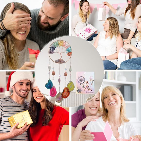 Large Agate Dream Catcher - Dreamsum 7 Chakra Tree Of Life Dream Catcher With😛 - Picture 6 of 9